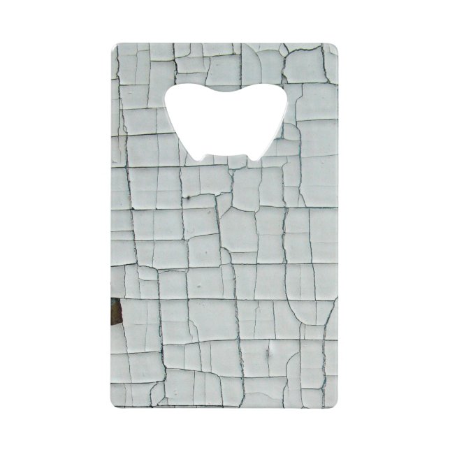 Abrebotellas De Tarjeta De Crédito Pintura blanca rota y desgastada (Anverso)