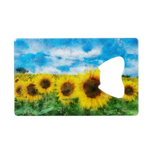 Abrebotellas De Tarjeta De Crédito Pintura de girasoles