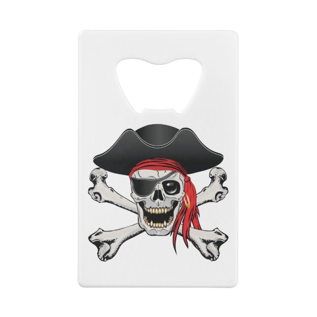 Abrebotellas De Tarjeta De Crédito Pirate Skull (Reverso)