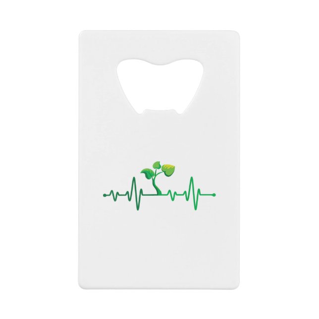 Abrebotellas De Tarjeta De Crédito Plant Heartbeat - Planta Botánica de Jardinería Bo (Anverso)