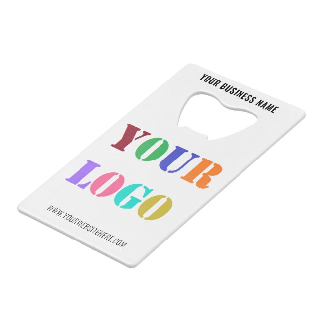 Abrebotellas De Tarjeta De Crédito Plantilla de apertura de frascos de texto del logo (Ángulo frontal)