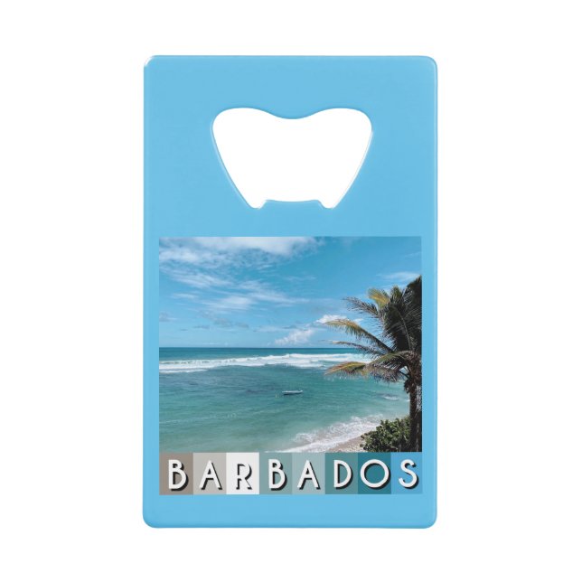 Abrebotellas De Tarjeta De Crédito Playa de Barbados (Anverso)