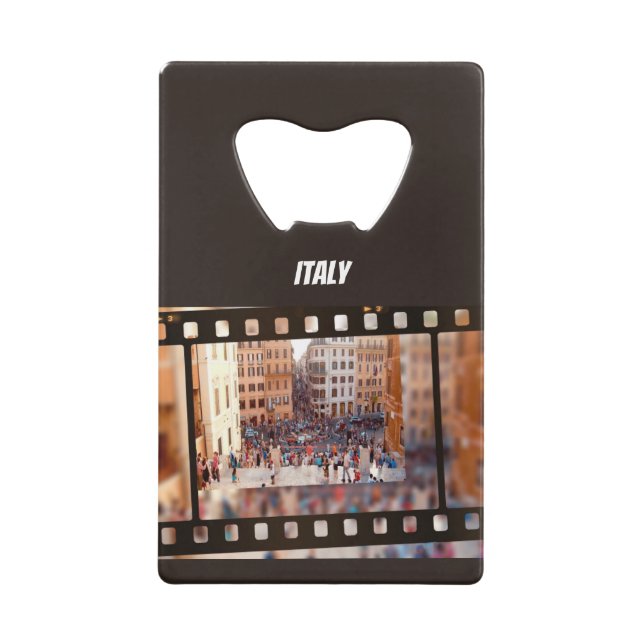 Abrebotellas De Tarjeta De Crédito Plaza de España Roma, Italia (Anverso)