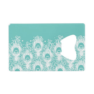 Abrebotellas De Tarjeta De Crédito Plumas suaves del pavo real