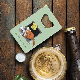 Abrebotellas De Tarjeta De Crédito Portátil divertida para gato naranja