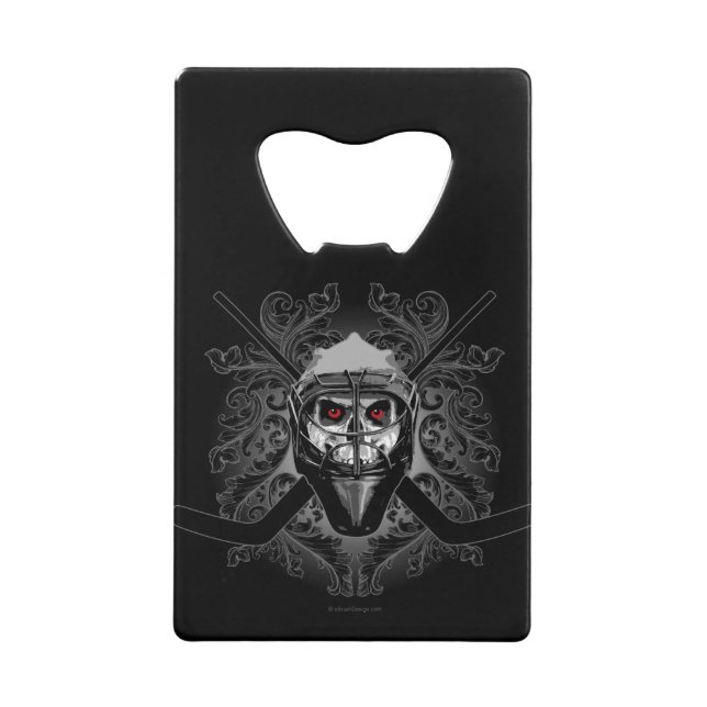 Abrebotellas De Tarjeta De Crédito Portero de Hockey Infernal (Anverso)