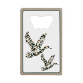 Abrebotellas De Tarjeta De Crédito Preppy Camouflage Mallard Ducks