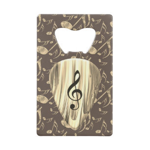 Abrebotellas De Tarjeta De Crédito Púa de guitarra de notas de música personalizada