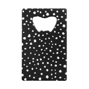 Abrebotellas De Tarjeta De Crédito Puntos dálmatas, puntos dálmatas, blanco y negro