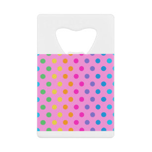 Abrebotellas De Tarjeta De Crédito puntos de polka de arco iris