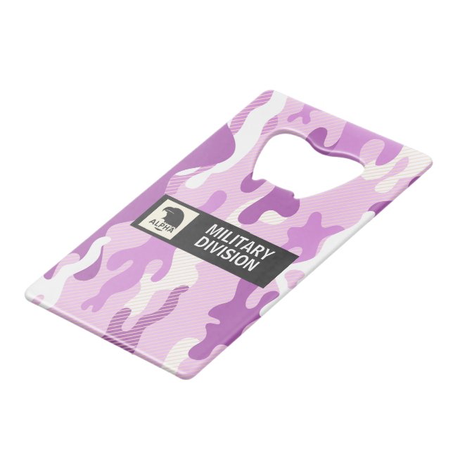 Abrebotellas De Tarjeta De Crédito Purple Camouflage Pattern (Ángulo frontal)