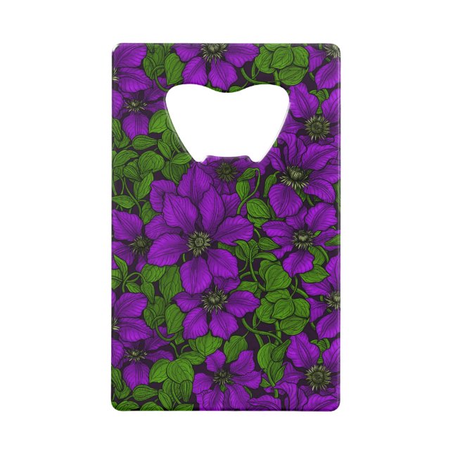Abrebotellas De Tarjeta De Crédito Púrpura Clematis (Anverso)