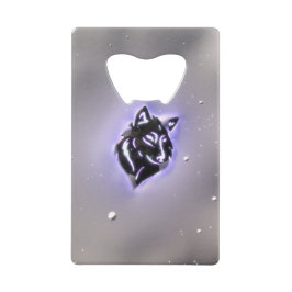 Abrebotellas De Tarjeta De Crédito Púrpura del diseño del lobo Nevado