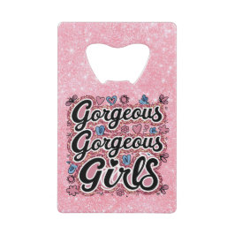 Abrebotellas De Tarjeta De Crédito Purpurina magnífico doodle de chicas