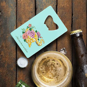 Abrebotellas De Tarjeta De Crédito Python albino blanco amarillo