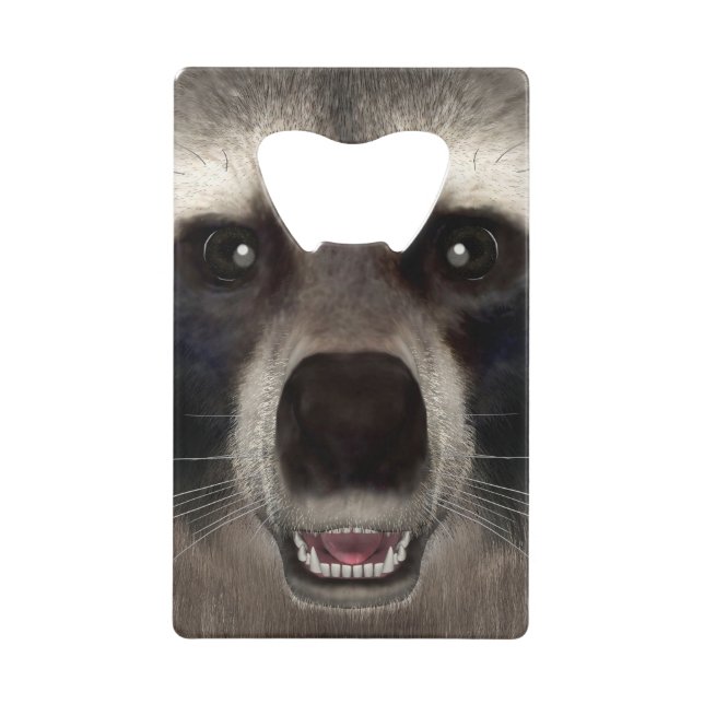 Abrebotellas De Tarjeta De Crédito Raccoon (Anverso)