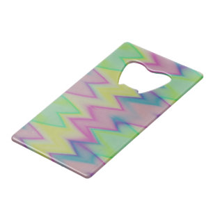 Abrebotellas De Tarjeta De Crédito Rainbow Zigzags