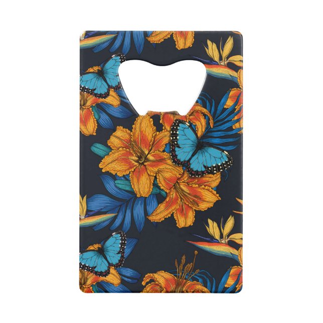 Abrebotellas De Tarjeta De Crédito Ramo tropical (Anverso)