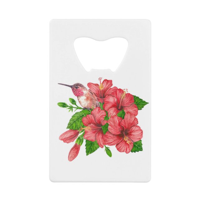 Abrebotellas De Tarjeta De Crédito Ramo tropical (Anverso)