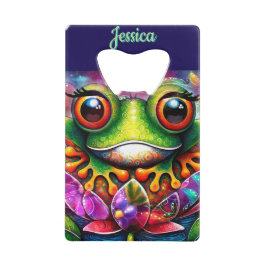 Abrebotellas De Tarjeta De Crédito Rana Hormigón Abstracto Floral Ranas Personalizada