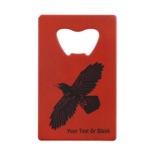 Abrebotellas De Tarjeta De Crédito Raven en rojo (Anverso)