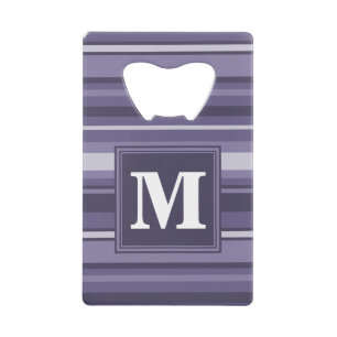 Abrebotellas De Tarjeta De Crédito Rayas moradas monográficas