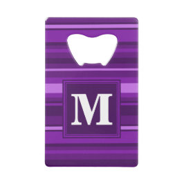 Abrebotellas De Tarjeta De Crédito Rayas moradas monográficas