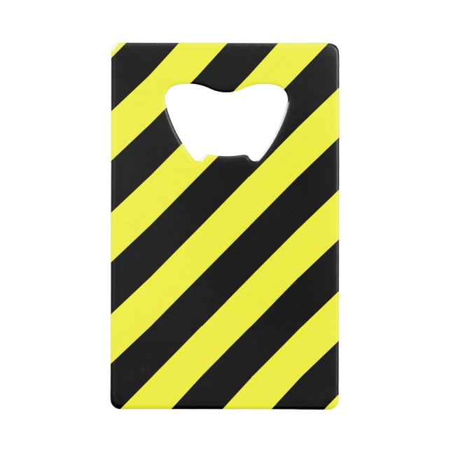 Abrebotellas De Tarjeta De Crédito rayas negro y amarillo (Anverso)