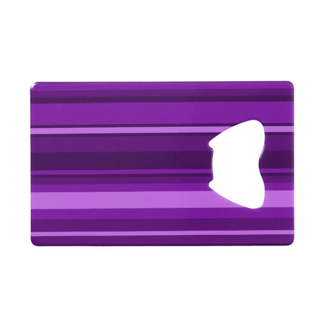 Abrebotellas De Tarjeta De Crédito Rayas púrpuras (Reverso Horizontal)