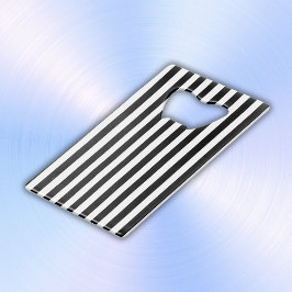 Abrebotellas De Tarjeta De Crédito Rayas simples en blanco y negro |