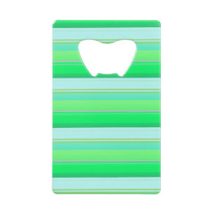 Abrebotellas De Tarjeta De Crédito Rayas verdes aqua adorables