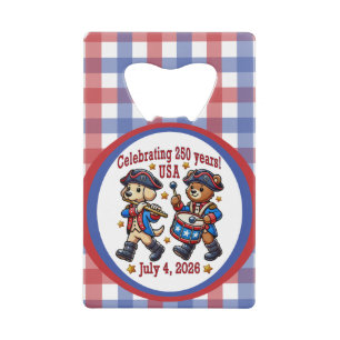 Abrebotellas De Tarjeta De Crédito Recuerdo del 250 Aniversario de EE. UU. - Patrióti