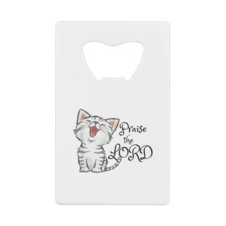 Abrebotellas De Tarjeta De Crédito regalo de escritura cristiana con gato lindo, Alab