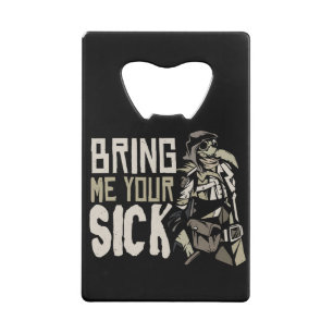 Abrebotellas De Tarjeta De Crédito Regalo gótico espeluznante de Halloween del médico