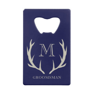 Abrebotellas De Tarjeta De Crédito Regalo Personalizado para Padrinos de Azul Marino 
