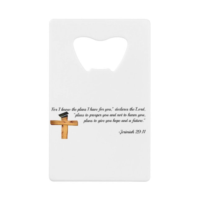 Abrebotellas De Tarjeta De Crédito Regalos cristianos de la graduación (Anverso)