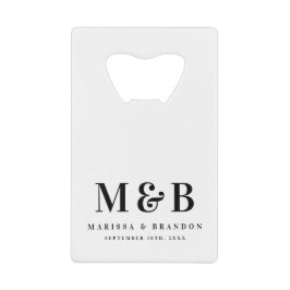 Abrebotellas De Tarjeta De Crédito Regalos de Boda con Iniciales Personalizadas