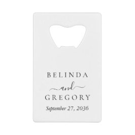 Abrebotellas De Tarjeta De Crédito Regalos de boda personalizados negro blanco