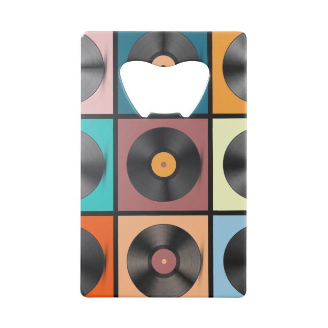 Abrebotellas De Tarjeta De Crédito Registros de vinilo: retro conjunto LP. (Anverso)