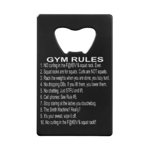 Abrebotellas De Tarjeta De Crédito Reglas de gimnasio #USAPatriotGraphics ©WhiteTige