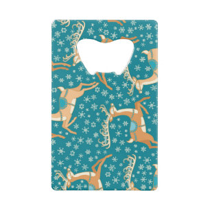 Abrebotellas De Tarjeta De Crédito Reno navidad: Vintage Seamless Pattern.