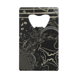 Abrebotellas De Tarjeta De Crédito Resumen de arte negro