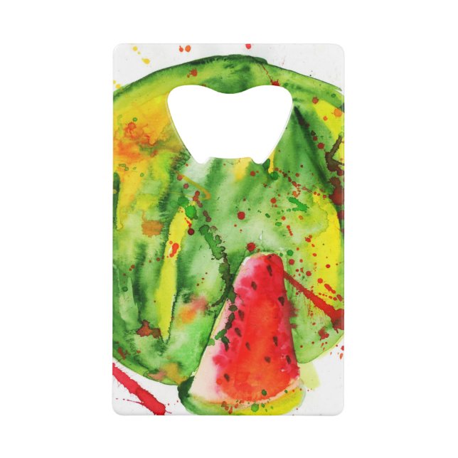 Abrebotellas De Tarjeta De Crédito Resumen de la sandía acuática brillante (Anverso)