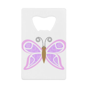 Abrebotellas De Tarjeta De Crédito Resumen de mariposa Lilac