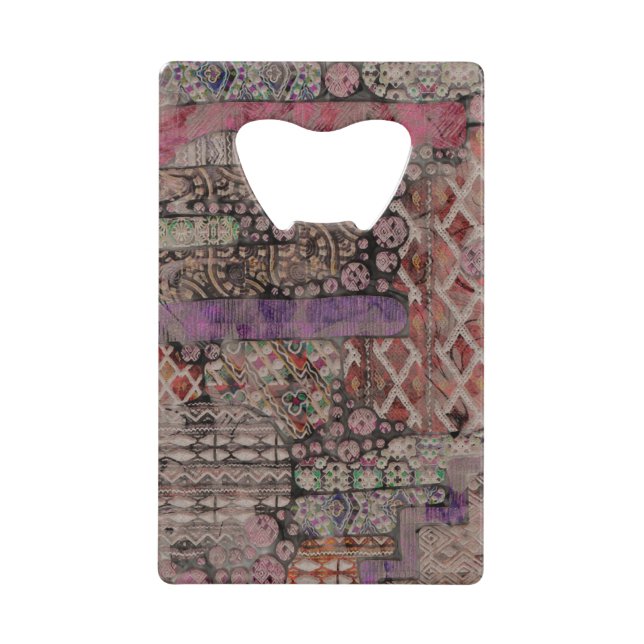 Abrebotellas De Tarjeta De Crédito Resumen Patrón étnico - Folklore Art. 1 (Anverso)