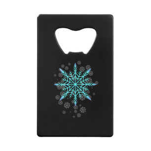 Abrebotellas De Tarjeta De Crédito Retro Snowflake para mujeres
