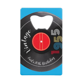 Abrebotellas De Tarjeta De Crédito Rétro Stripe Vinyl Record 1955 70º cumpleaños