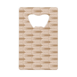 Abrebotellas De Tarjeta De Crédito Rosa Art Deco: Las plumas de pavo real dorado