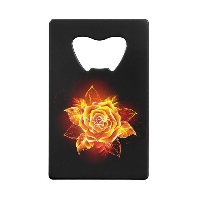 Abrebotellas De Tarjeta De Crédito Rosa de incendios en auge (Anverso)