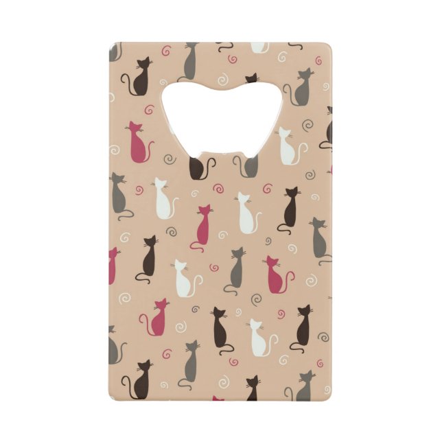 Abrebotellas De Tarjeta De Crédito rosa del modelo de los gatos (Anverso)